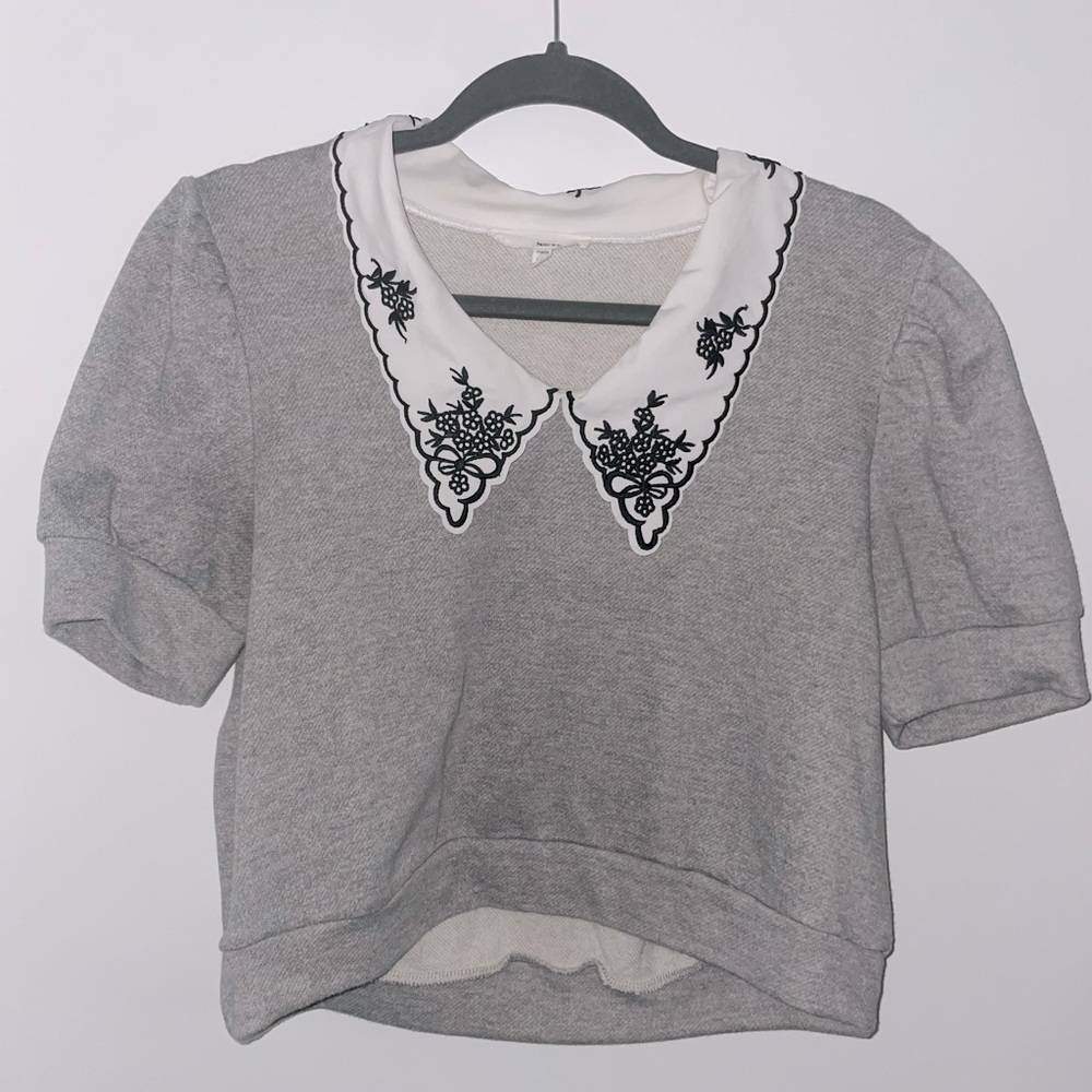 Collared preppy crop top